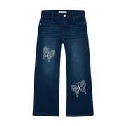 Planet Gold Girls Wide Leg Denim with Patches, Sizes 4-18